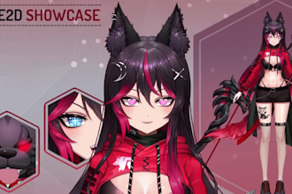 draw, rig male 2d live2d vtuber model 3d anime vtuber vrm model for vtube studio