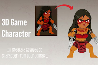 make a 3d character from your concept