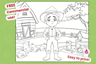 create coloring book pages with line art style drawing