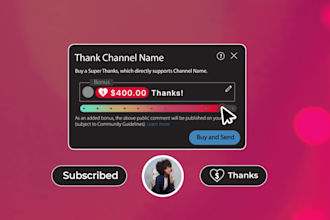 create custom youtube subscribe and super thanks button