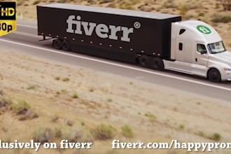 add your business logo or text on truck trailer video
