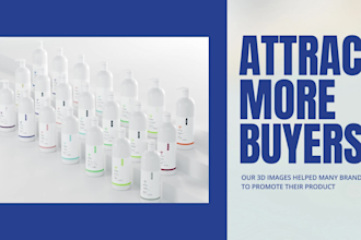do 3d bottle mockup rendering for listing image or amazon