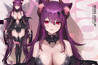 draw and rig female, male 2d vtuber art model, 3d vtuber nsfw commission for rig