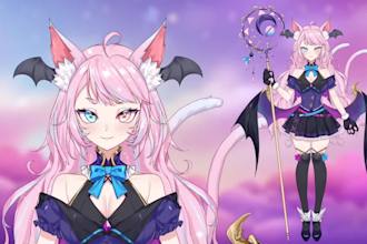 do live2d vtuber model, live2d rigging, 2d vtuber model, 2d character, pngvtuber