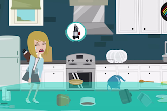 make water damage repair or restoration 2d animated promo video
