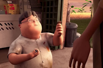 do stunning 3d disney pixar, character animation, 3d music video, movie trailer