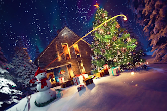 put your logo text in christmas greeting video 3
