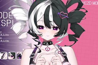 draw and rig 2d vtuber model vtuber model live2d vtuber 2d anime vtuber rigging