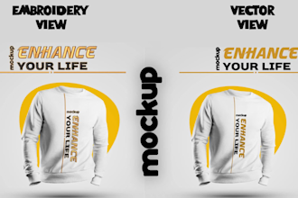 do realistic embroidery cap t shirt and hoodie mockup in 1hr