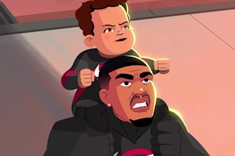 create 2d music video, 2d cartoon animation, animated short file anime fighting