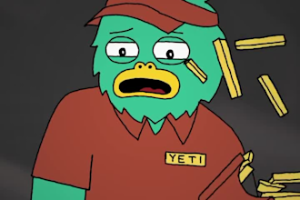 crypto memecoin video, 2d memecoin animation, crypto meme art, 2d memecoin video