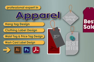 design clothing label, neck label and hang tag