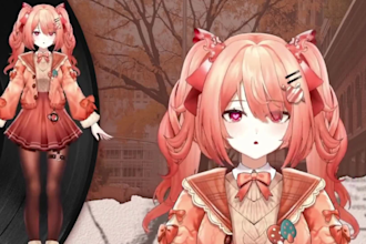 create 3d character model for vtuber live2d, anime, 3d rigging and vroid
