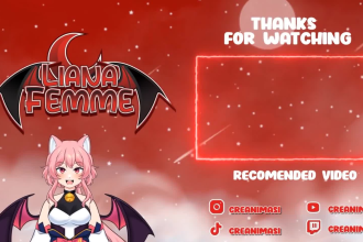create high quality animated intro outro video for vtuber ,twitch, kick, youtube