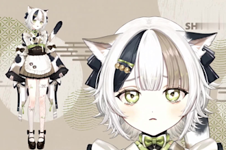 draw live2d vtuber model pngtuber anime vtuber rigging model anime art character