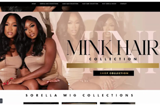 design hair extension website, beauty website, spa, hair extension shopify store