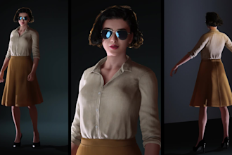 create realistic 3d character, texture and rig for your animation project
