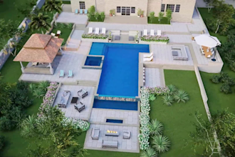 design backyard front yard garden pool patio deck terrace 3d landscape rendering