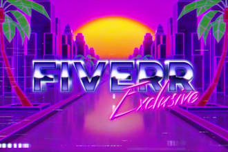 create an 80s neon city retro animation intro video