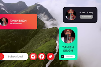 create awesome youtube subscribe, like and bell animation