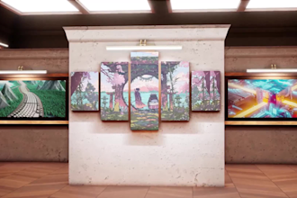 create a 3d art gallery slideshow video with your images