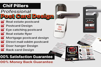 design professional real estate postcard, eddm postcard, rack card, door hanger