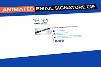 make animated email signature design GIF for gmail  , outlook