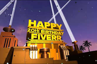 create a happy birthday video intro and photo slideshow