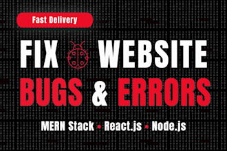 fix bugs in your react, next js, or node js web app fast
