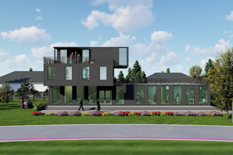 design shipping container home, tiny house, shop, restaurants with 3d rendering