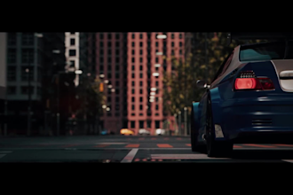 cinematic 3d car commercial video film music video vfx 3d car chase animation