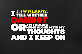 create awesome kinetic typography lyric music videos for you