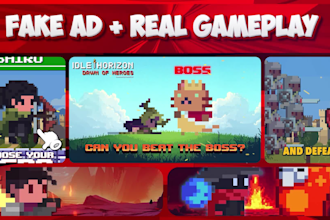 make mobile game ads with high CTR animated intro hook