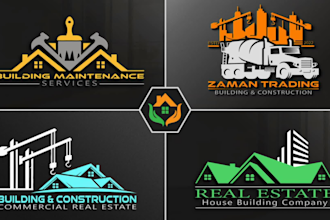 design real estate, property, construction and mortgage logo