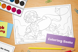 create kids coloring book and kids activity book for KDP