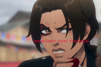 2d music video, 2d cartoon animation video 2d short film 2d fighting anime style