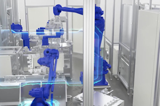 create 3d robotic arm and factory automation animation