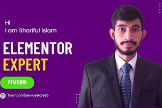 be your elementor expert to fix elementor issues and design elementor website