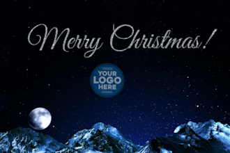 put logo and text christmas greetings video
