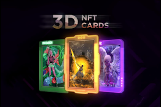 create unique really 3d animated nft card, trading cards