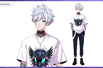 design live2d vtuber model 2d vtuber rigging, stream avatar and vtuber avatar