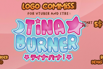 create custom cute kawai logo text for vtuber, twitch streamers