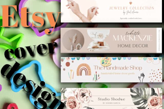 design a professional esty cover or banner photo
