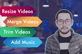 resize, merge, crop, trim videos and add background audio to videos