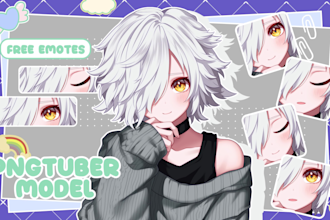 design a interactive pngtuber avatar for streams in anime style