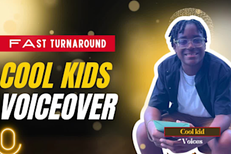 record a professional pre teen voiceover