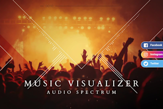 provide creative music visualizer, audio spectrum or lyric video