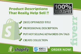 write SEO optimized shopify product descriptions to rank higher and drive sales