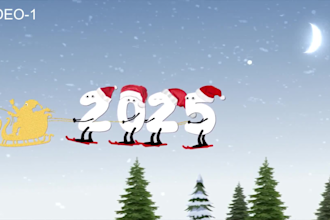 create premium happy new year 2025 video with your logo and message