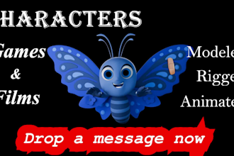 create 3d character animation, model, rig, light, and render